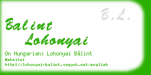balint lohonyai business card